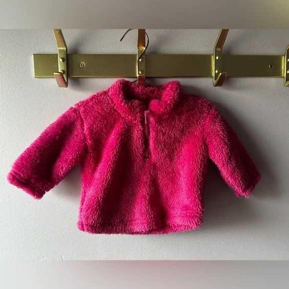 GAP Shirts Tops Nwt Baby Gap Pink Sherpa Quarter Zip
